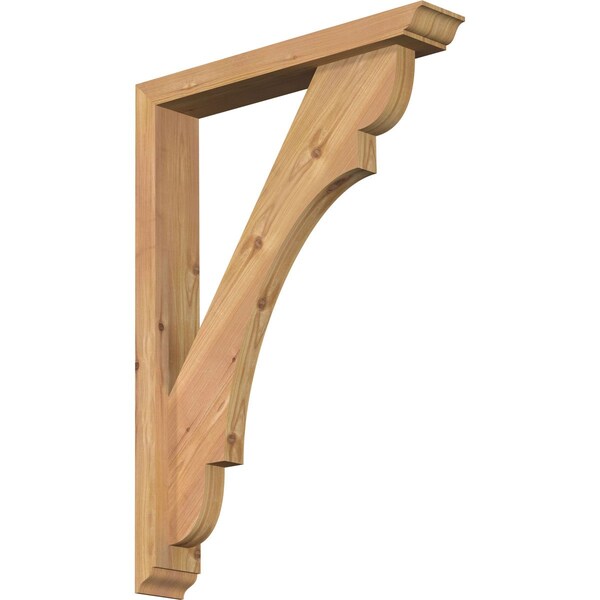 Ekena Millwork Olympic Traditional Smooth Bracket w/ Offset Brace, Western Red Cedar, 3 1/2"W x 20"D x 28"H BKT0402X20X28OLY01SWR - main